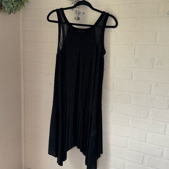 Free People dress black make it count small stretch witchy core lace cut out - Picture 3 of 6